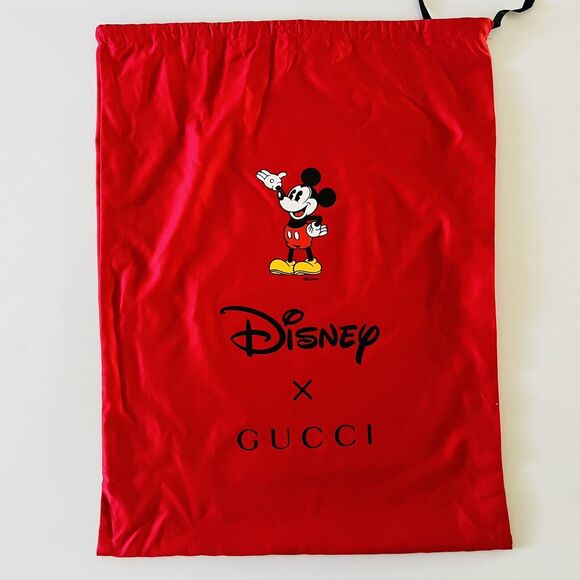 GUCCI x DISNEY Mickey Mouse Print Canvas Leather Bucket Shoulder Bag - Picture 12 of 13